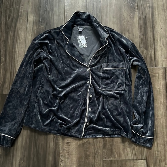 Aerie velvet pj jogger set in navy - Picture 1 of 9